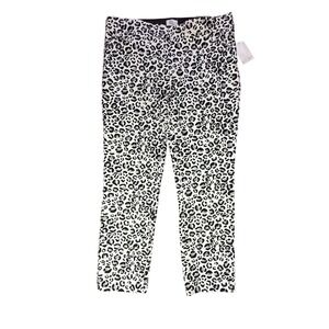 Kim Rogers Petite Pull-On Tummy Control Leopard Print Pants Size 14P‎ Ivory